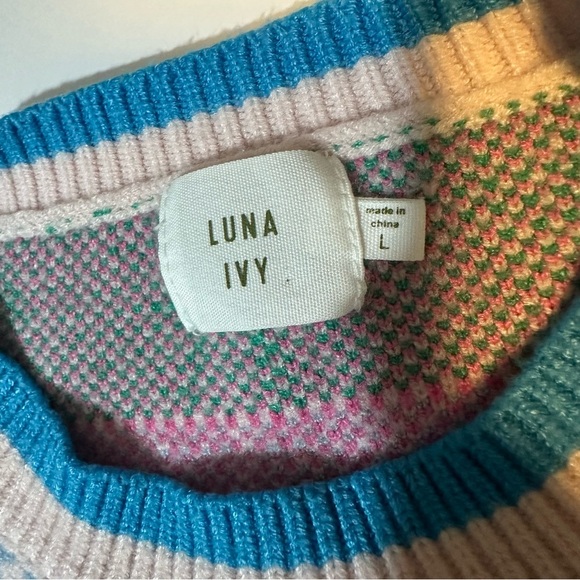 Luna Ivy Colorful Sweater Vest Strawberry Dog Cherry Flower - Picture 2 of 6